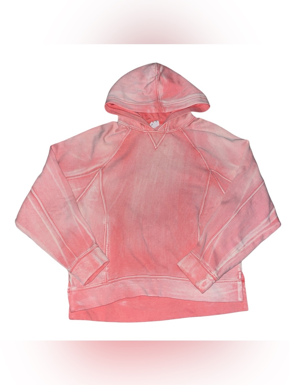 Daily practice pink acid wash hoodie